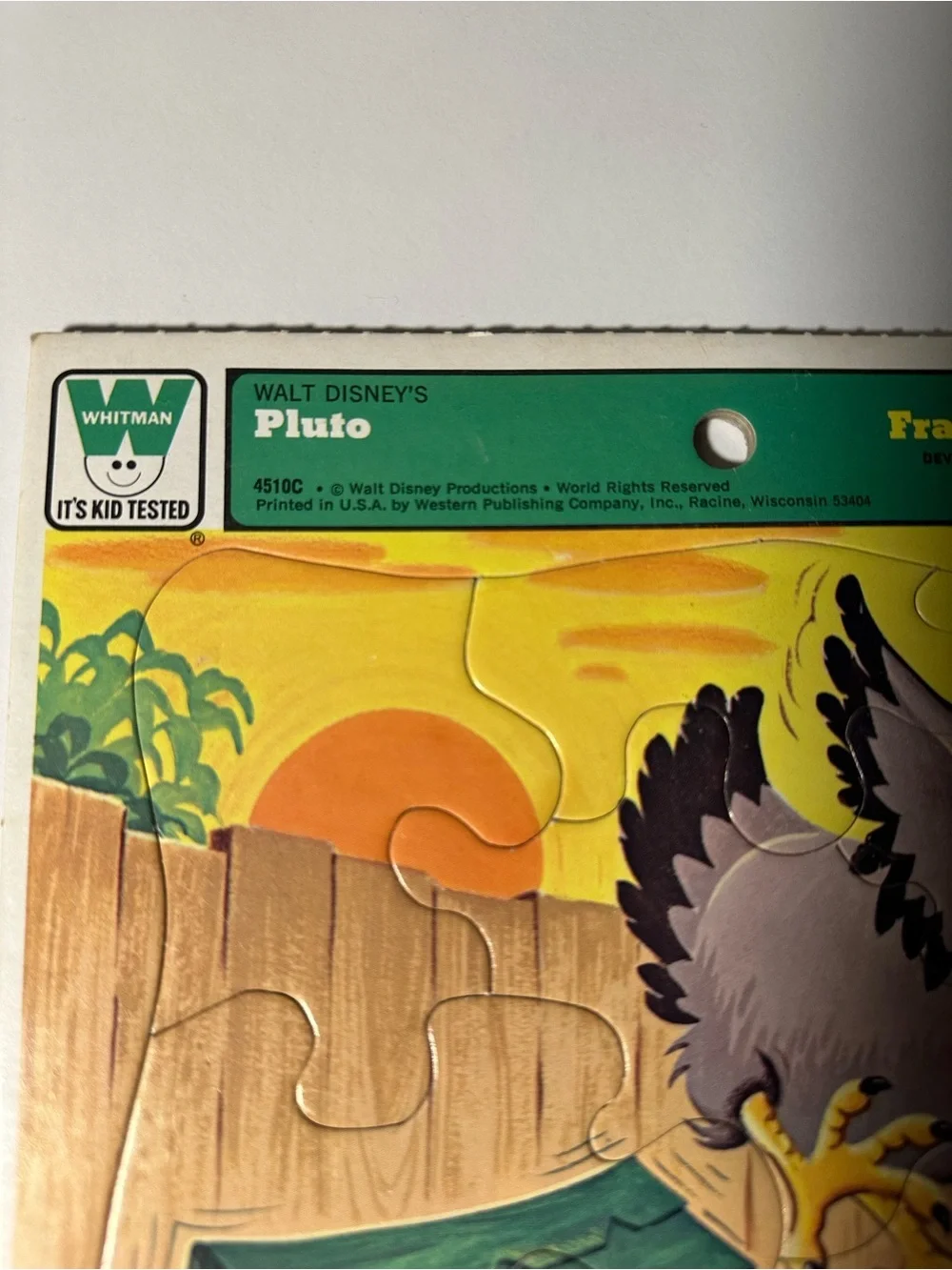 Whitman Walt Disney’s Pluto Frame-Tray Puzzle Classic Vintage 1970s Chicken Eggs